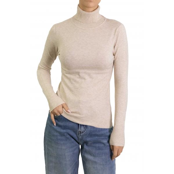 Maglia collo alto tinta unita 